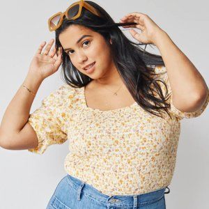 ABLE Yellow Floral Erna Smocked Blouse